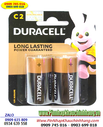 Duracell MN1400, Pin trung C 1.5v Duracell MN1400-LR14 (MẪU MỚI) _Vỉ 2viên